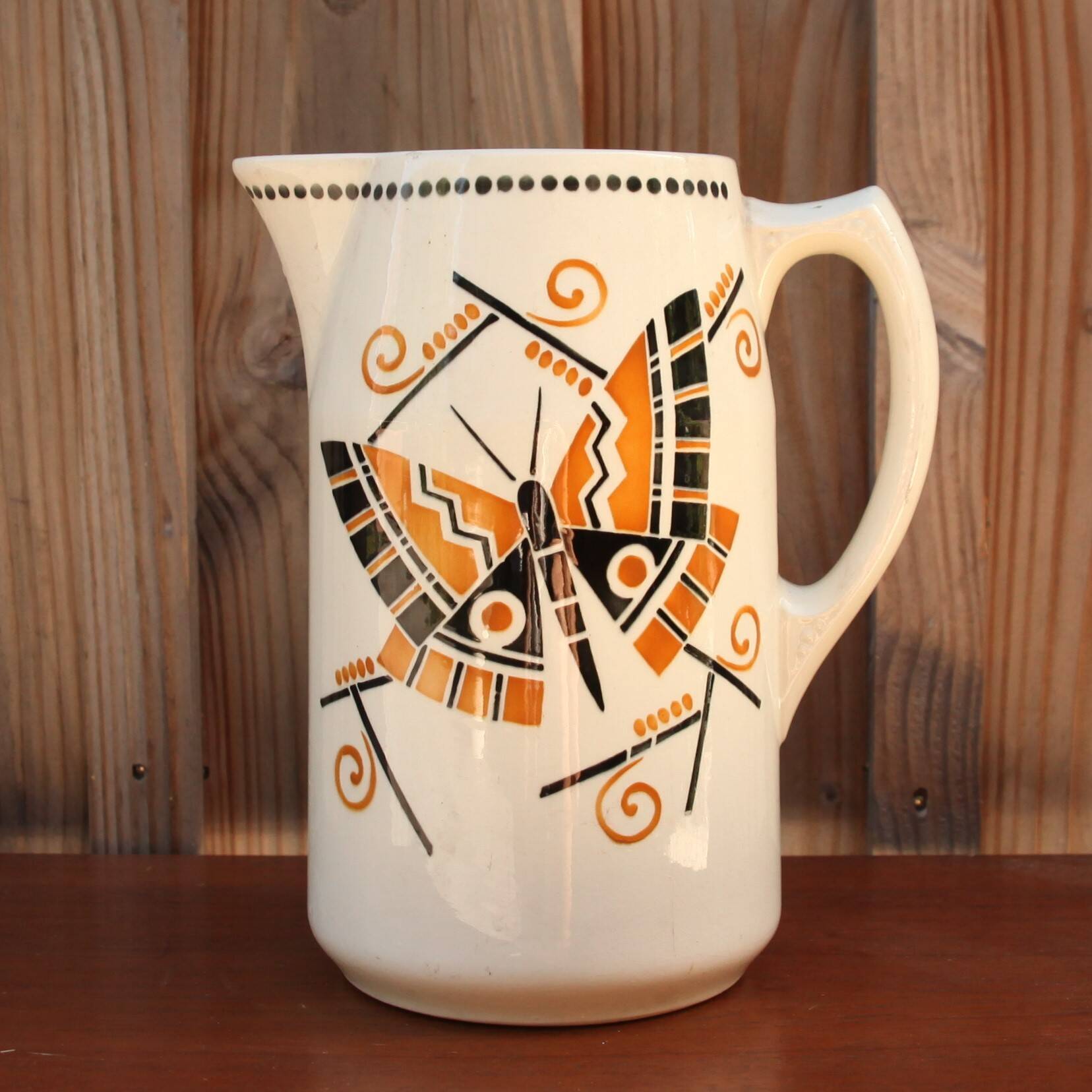 Badonvillier ceramic water carafe, butterfly model