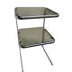 Vintage 1970s side table in smoked glass and chrome.