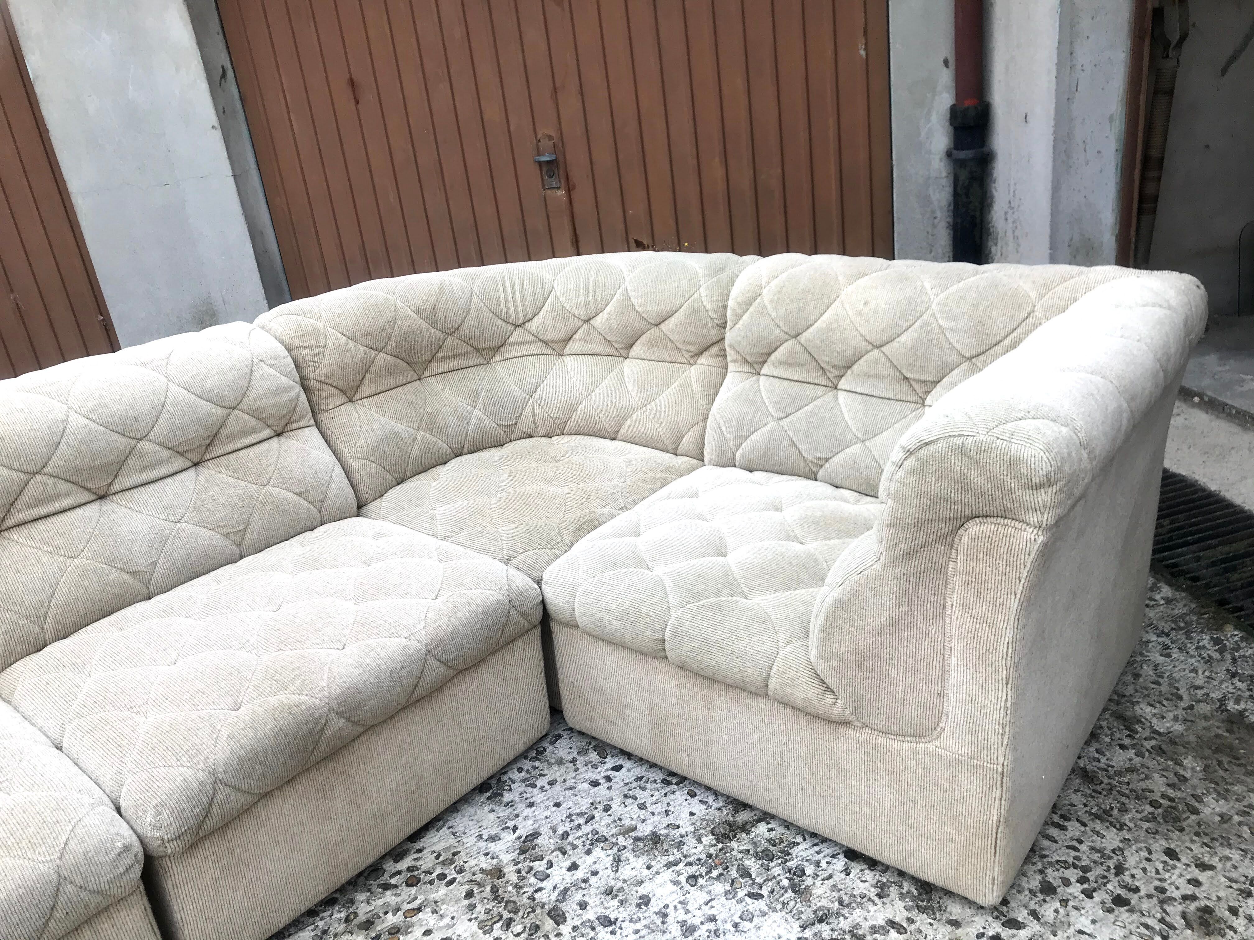 Laauser sofa and armchairs set of modules from the 60s/70s vintage