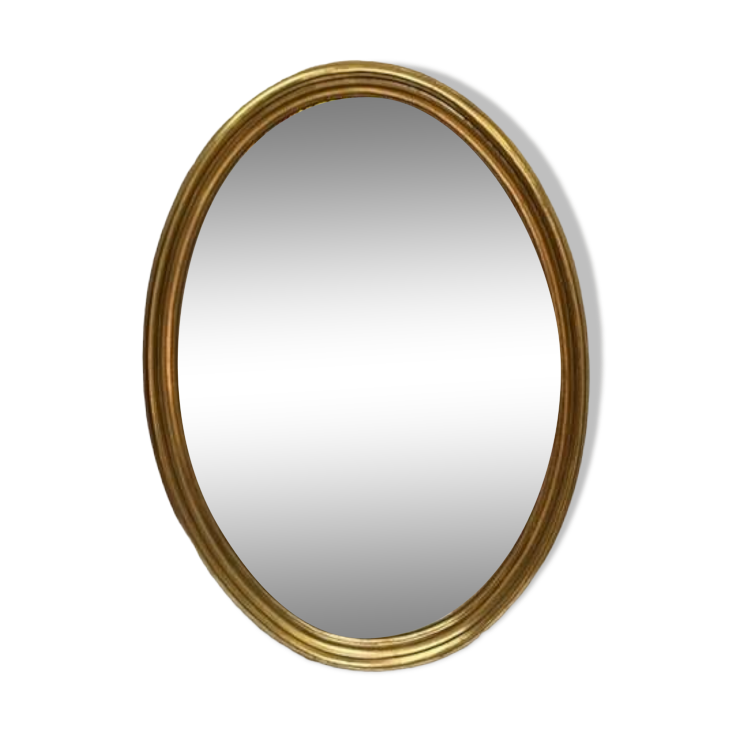 Oval gilded wood mirror 46 x 65
