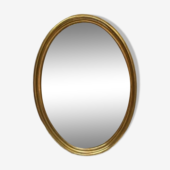 Miroir oval bois doré 46 x 65