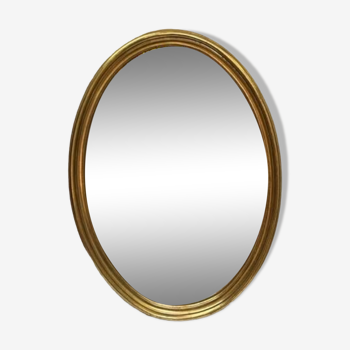 Oval gilded wood mirror 46 x 65