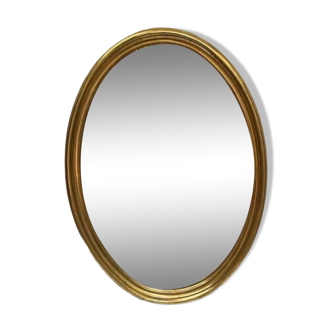 Miroir oval bois doré 46 x 65