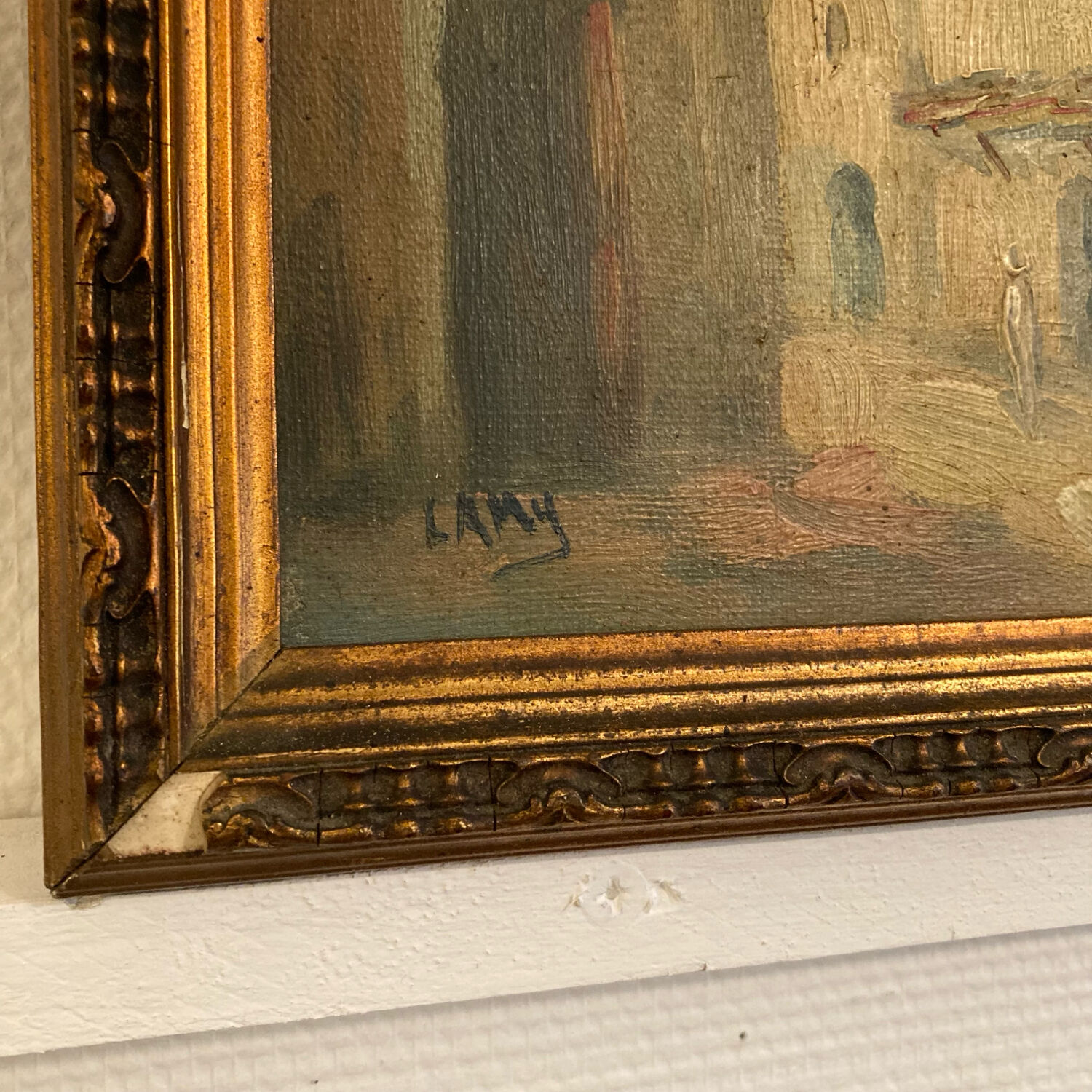 Orientalist oil on canvas 1930 signed Lamy