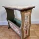 Magazine holders in painted wood, with hand-painted floral decorations
