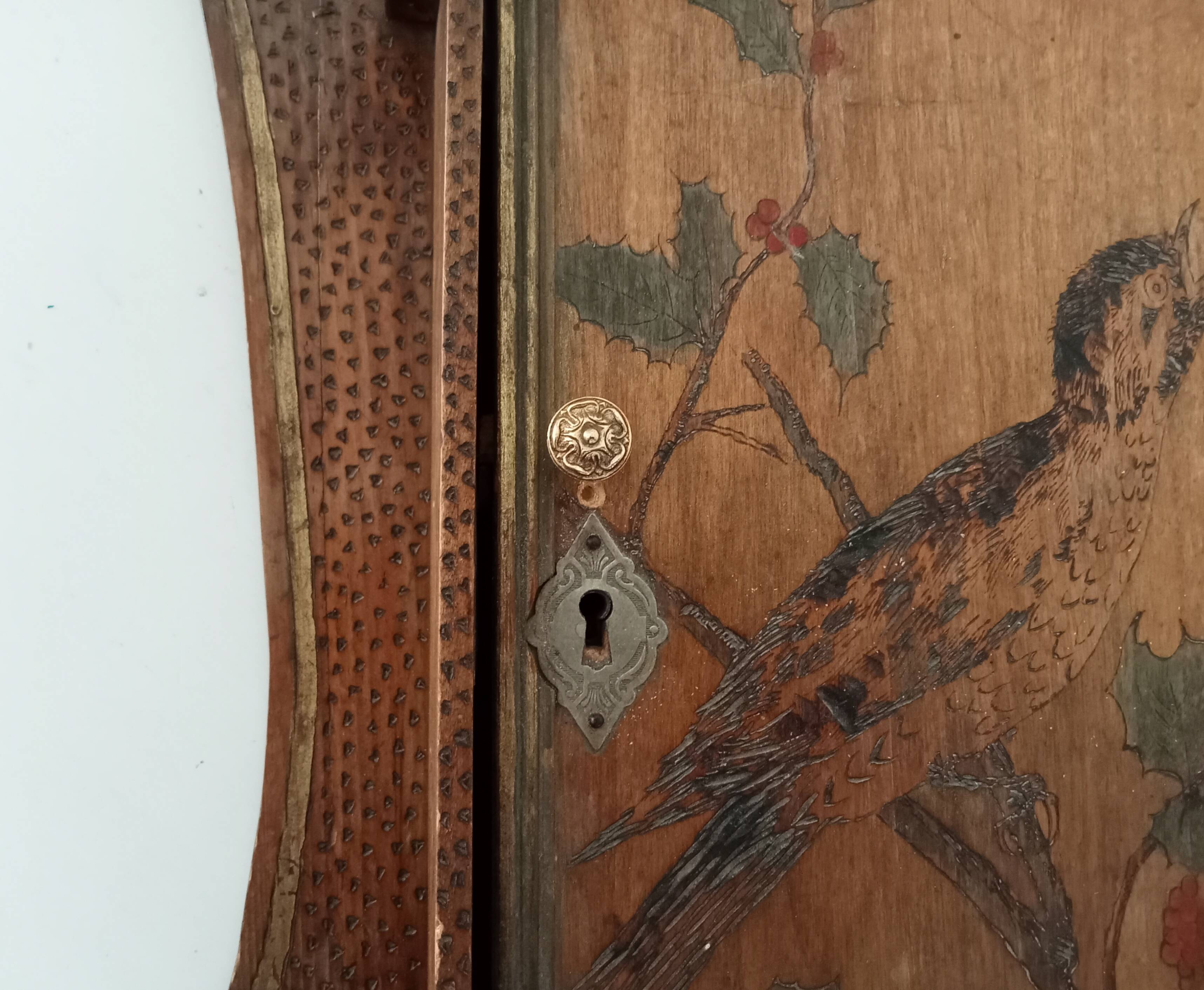 Antique wall cabinet folk art