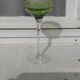 14cl Nancy Houillon crystal wine glass with green floral border