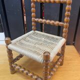 Rope and turned wood children's chair