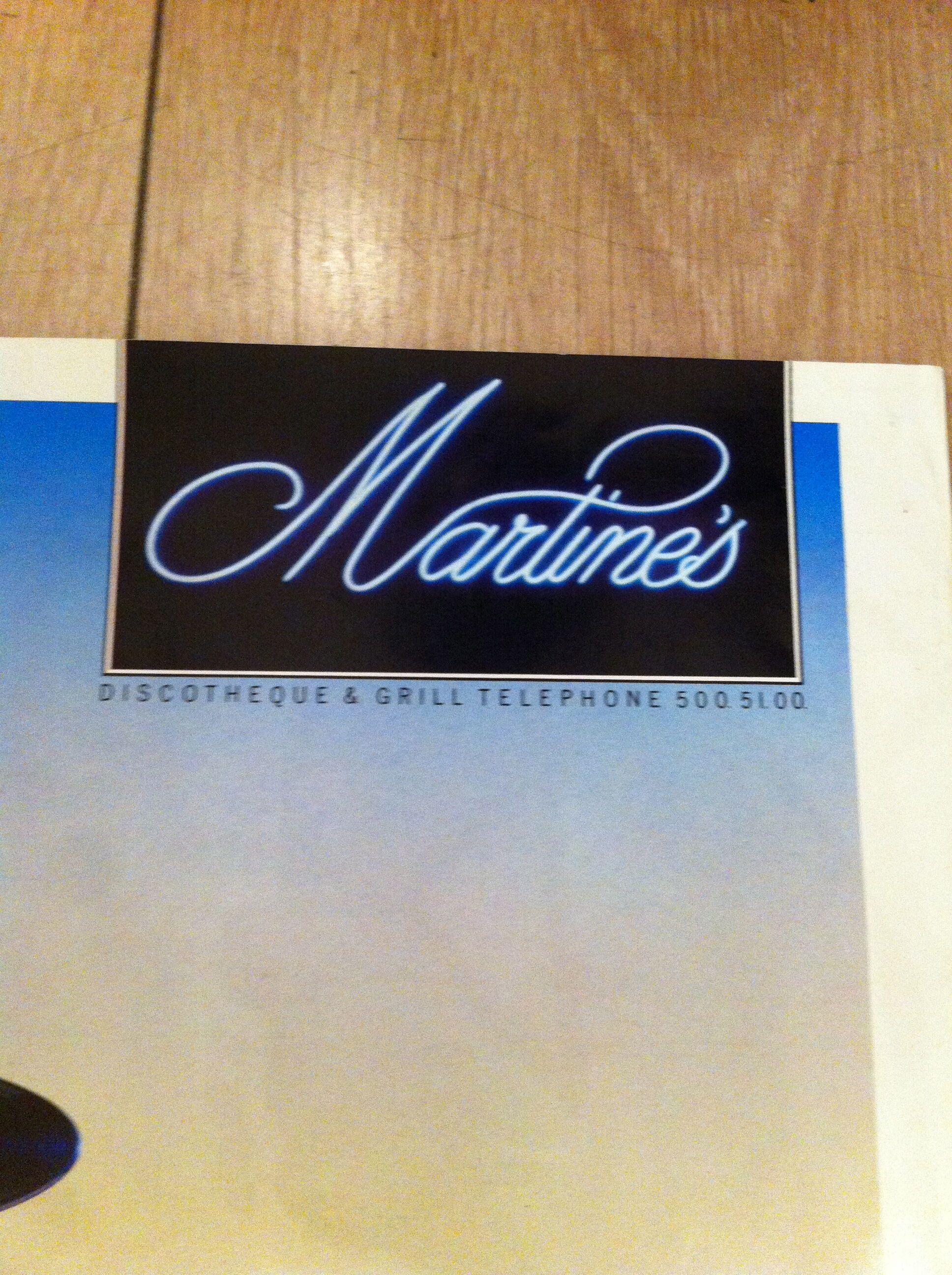 Affiche ancienne discothèque  "Martine's" Paris 16ème vintage