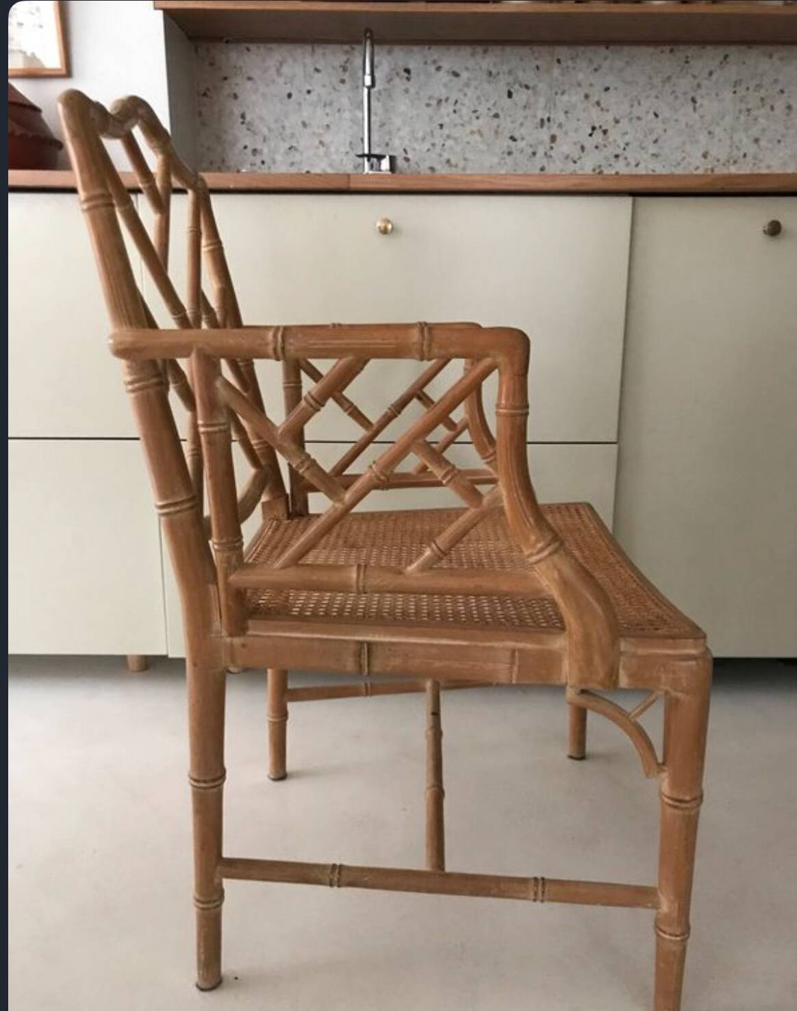 50s bamboo wood armchair