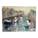 Houses by the port in the mist, oil on canvas signed 1989