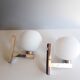 Pair of vintage wall lights - Chrome and glass - 1970s