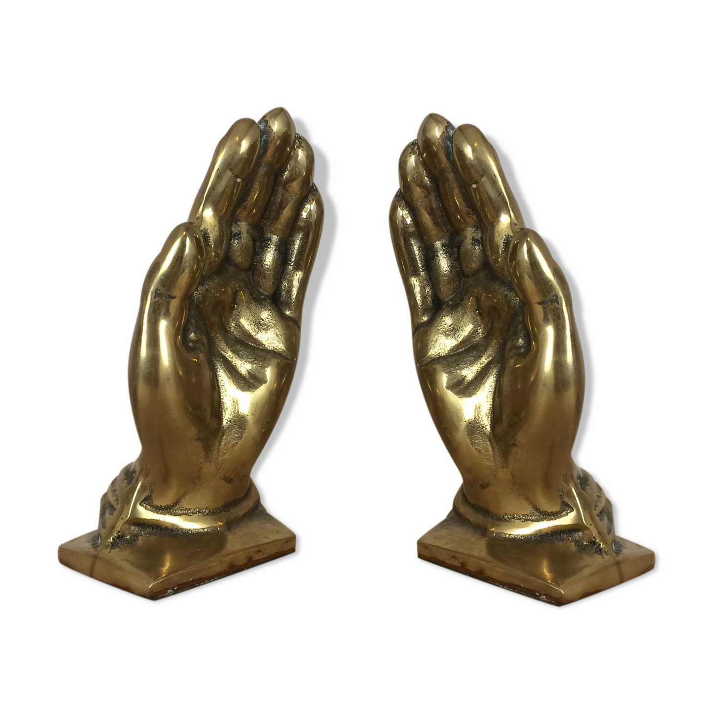 Brass hand bookends