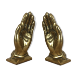 Brass hand bookends