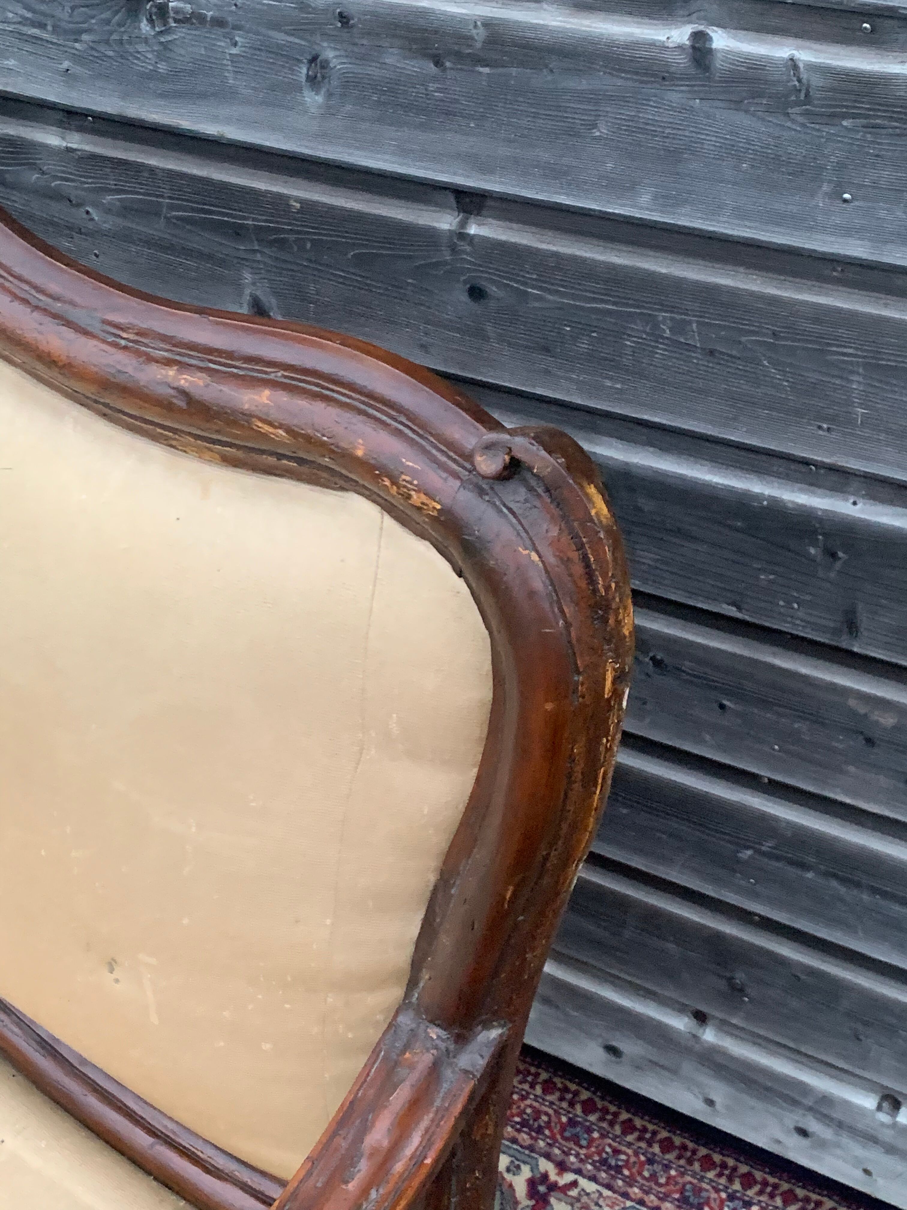 Sofa with walnut frame italy eighteenth century