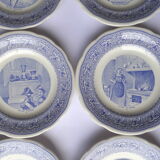 6 talking dessert plates Gien Museum