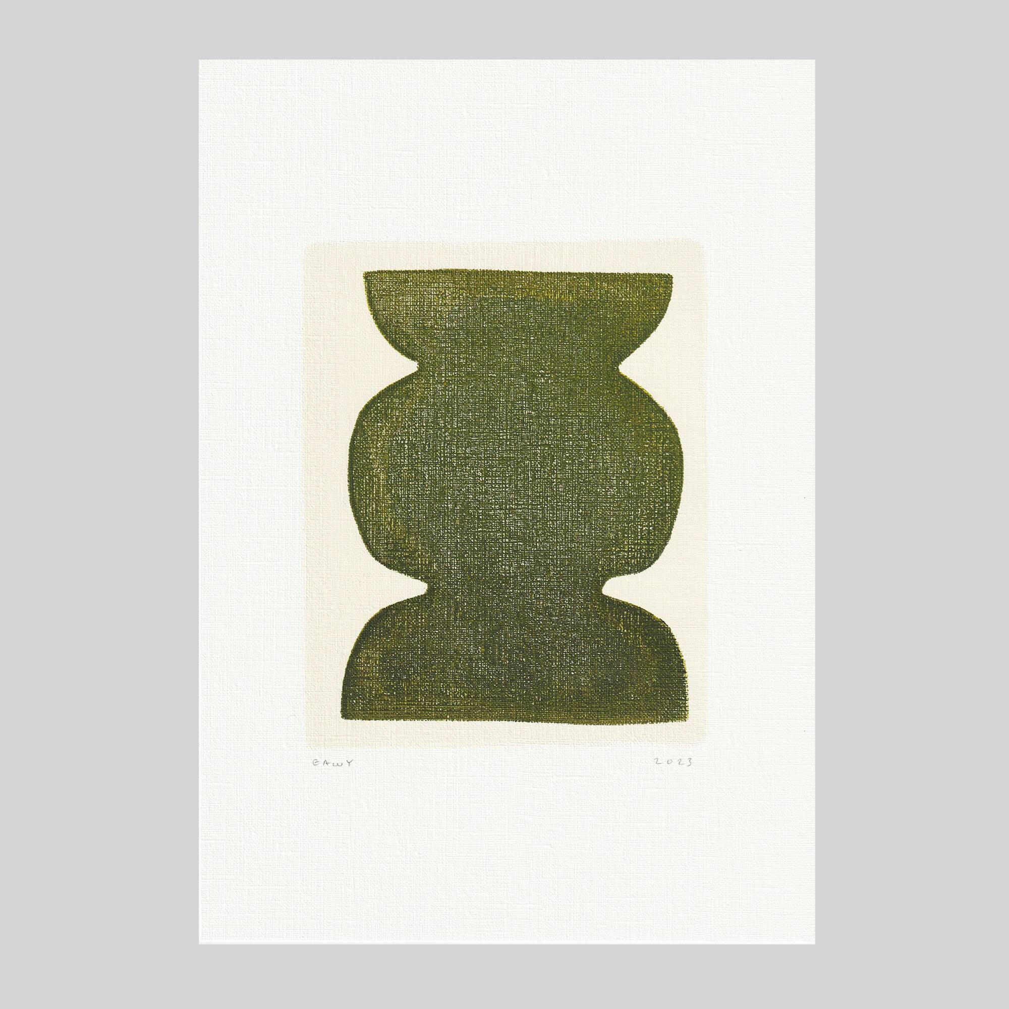 painting on paper - abstract illustration signed eawy