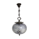 Antique French Victorian style bronze and purple glass pendant light