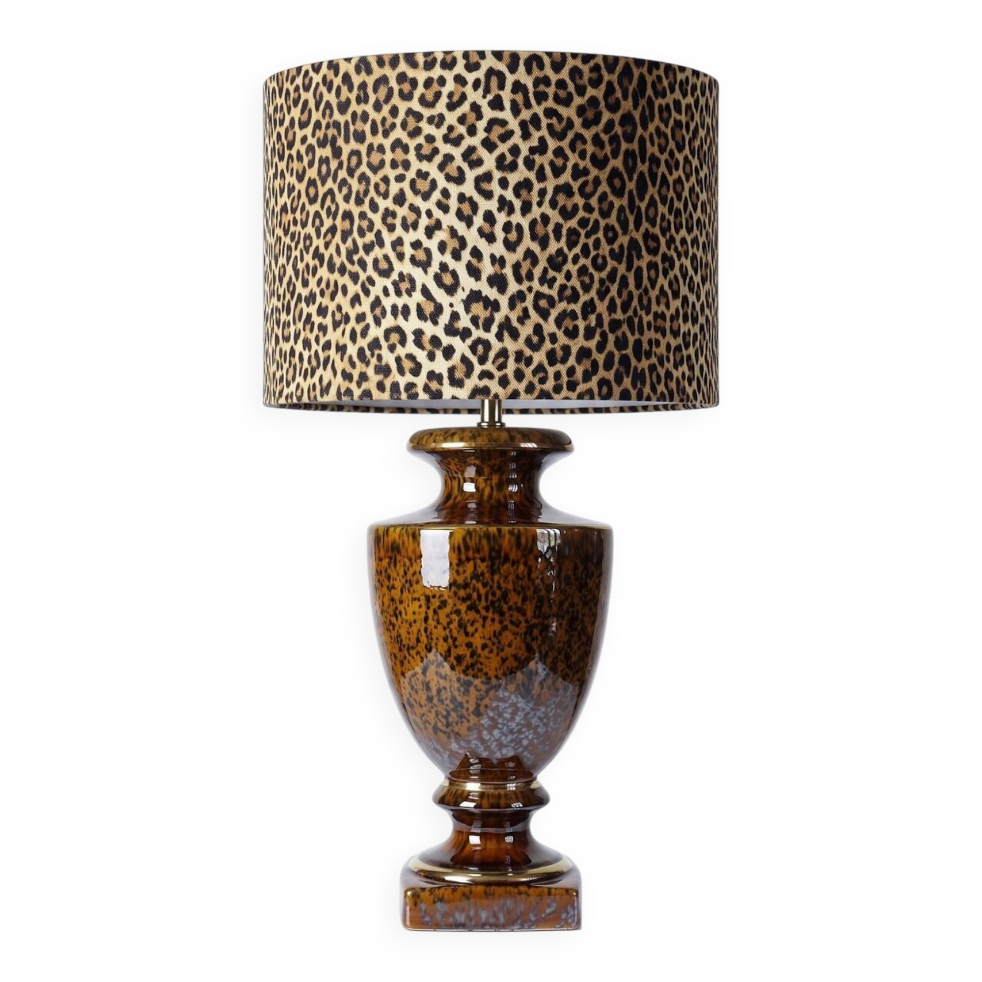 Vintage Italian lamp in pyrite ceramic, 1970s-1980s Hollywood Regency.
