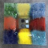 Murano art glass pocket tray, color blocks