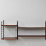 Modular teak string shelving system 1950s