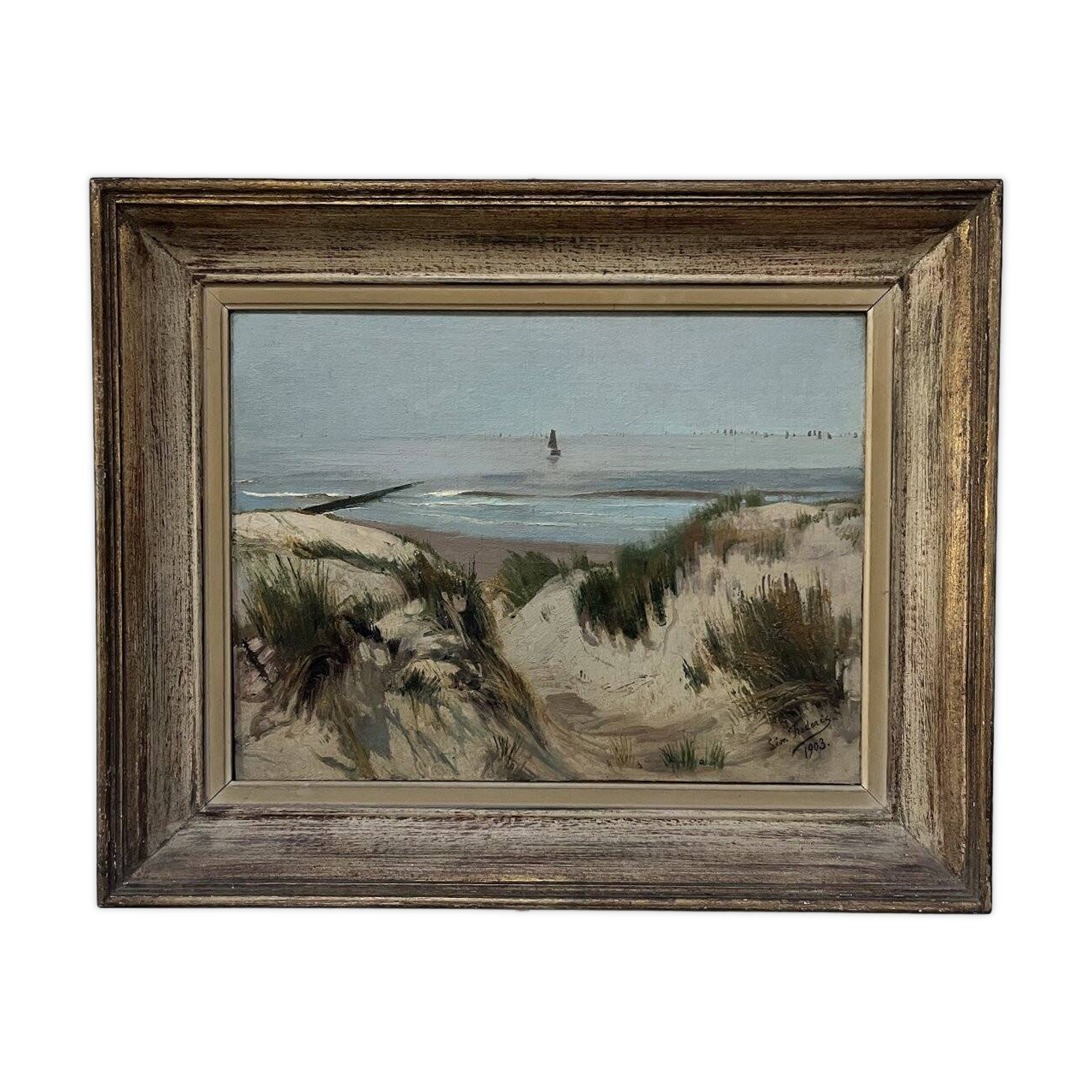 Léon Frédéric (1856-1940) Dune Landscape, oil on canvas signed