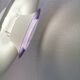 Lampe suspendue années 1970-80 du danois ES Horn, en belle laque blanche avec contraste violet/rouge