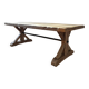 Antique solid oak farmhouse table with star legs - length 200 cm