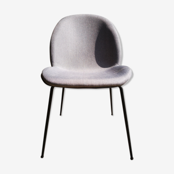 Padded faux-leather grey chair