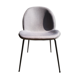 Padded faux-leather grey chair