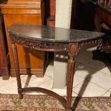 Half-moon console eighteenth century solid oak with carved decoration Louis XVI era
