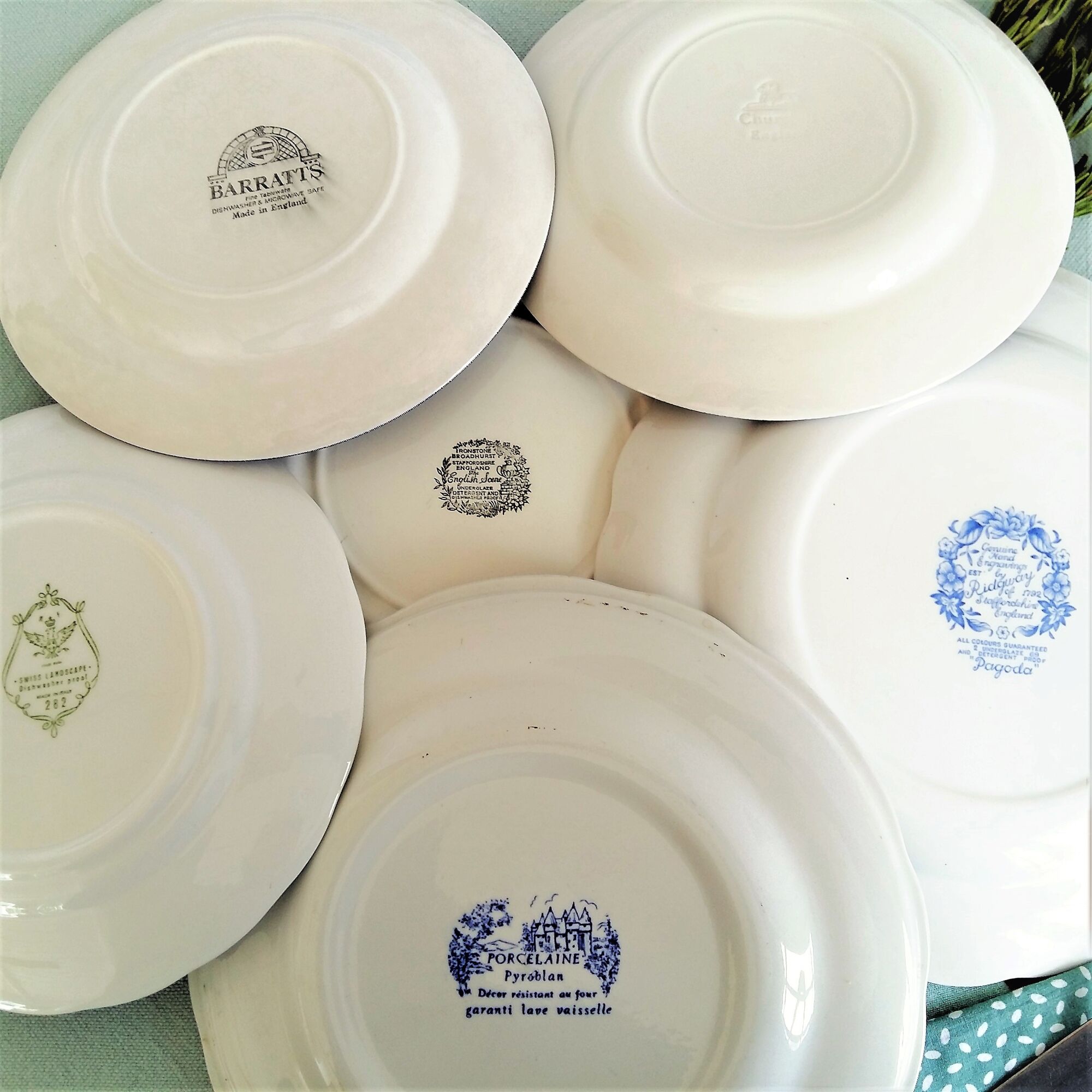 Lot de 6 assiettes de transfert