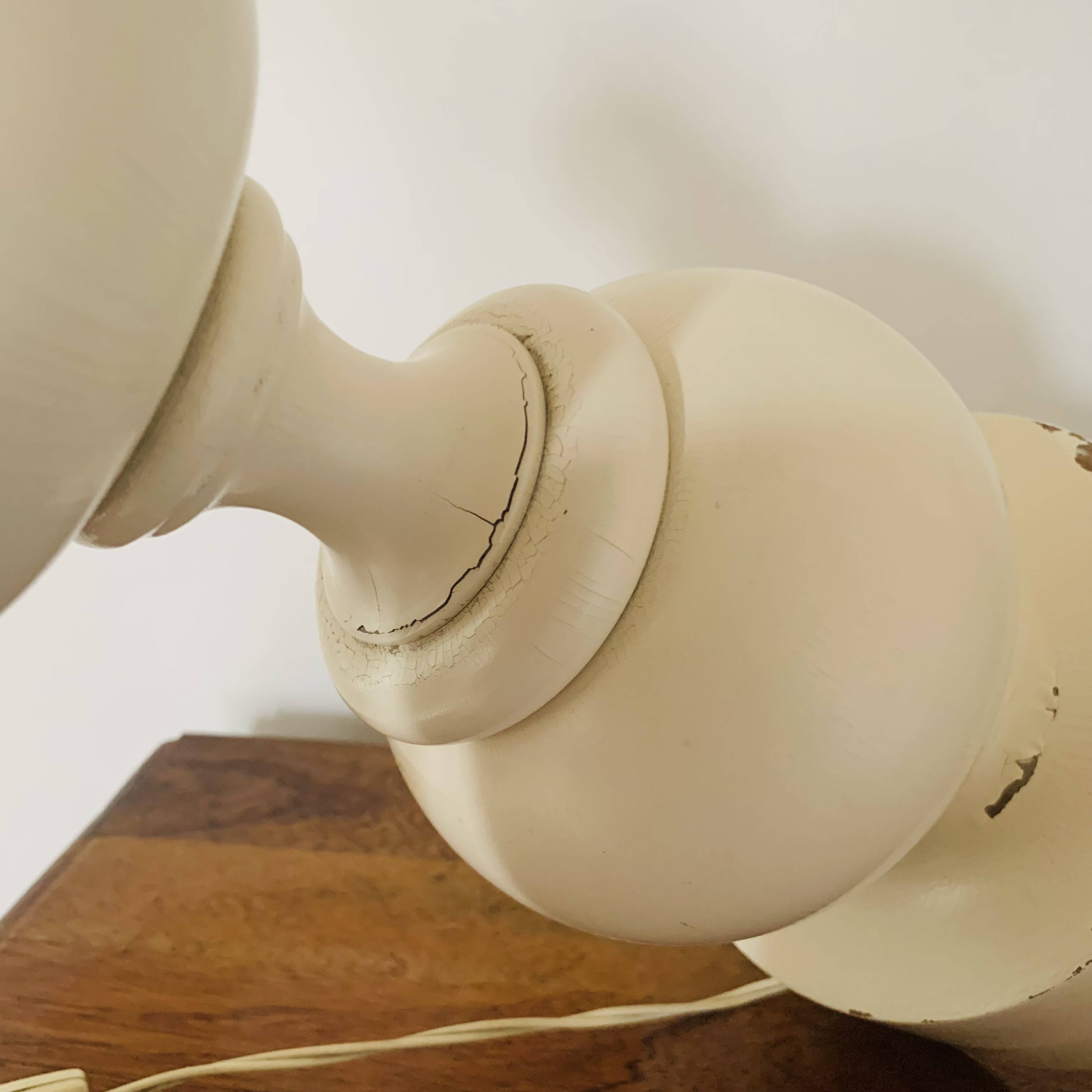 Large turned wooden lamp base