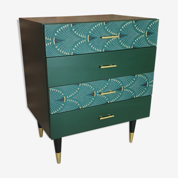Chest of drawers 1960s renovated green