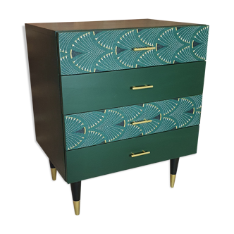 Chest of drawers 1960s renovated green