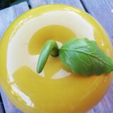 Mustard yellow ice cube apple