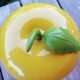 Mustard yellow ice cube apple