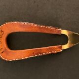 Carl Auböck pipe rack in leather and bronze, 1963