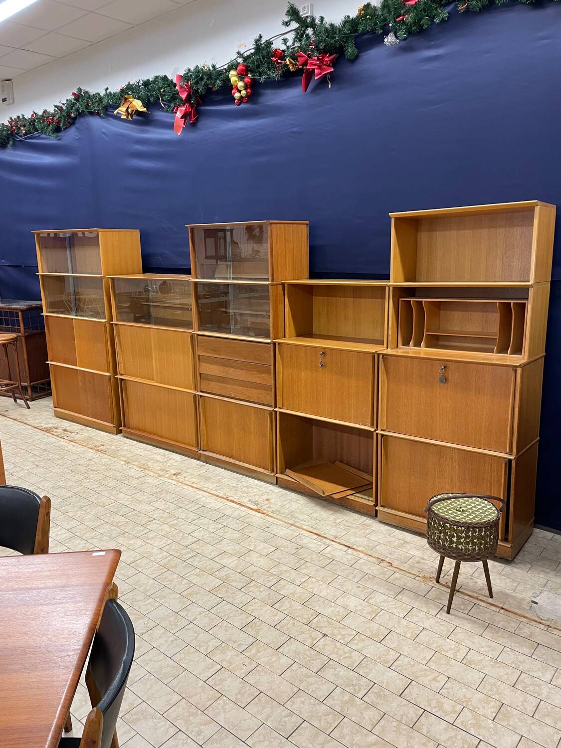 Oscar vintage secretary bookcase, 50/60 cm thick, modular