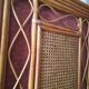 Armoire en rotin, cannage et velours
