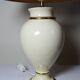 Ivory crackled earthenware lamp, in the style of vintage Le Dauphin.