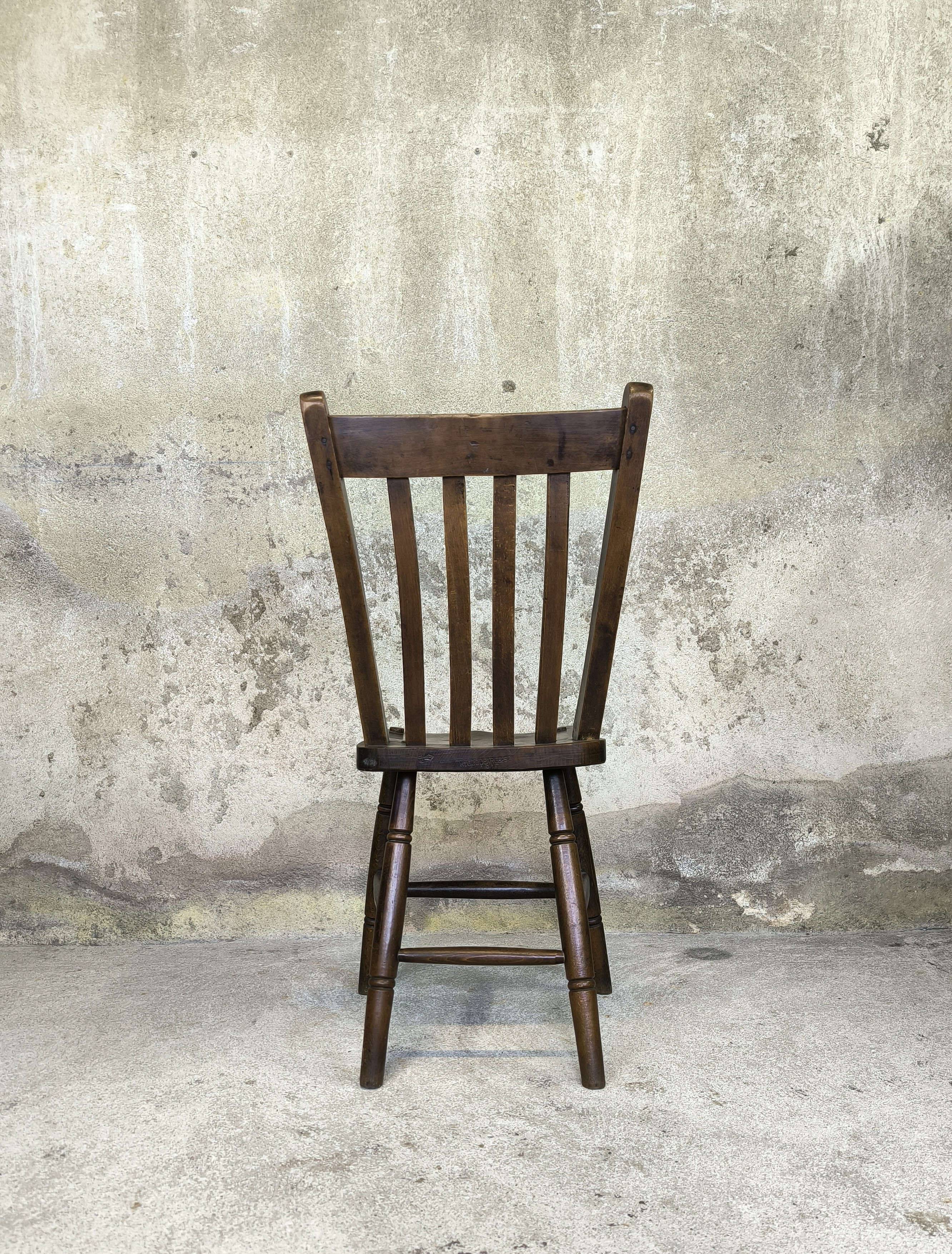 Vintage English wooden chair from 1917