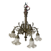 Brass chandelier with 6 branches