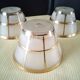 3 Lampshades, globe for wall lights in Art Deco opaline glass