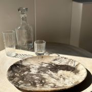 Très grand vide poche ou plat en bois pétrifié