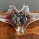 Pink and green Glass bowl by Josef Hospodka 1960s