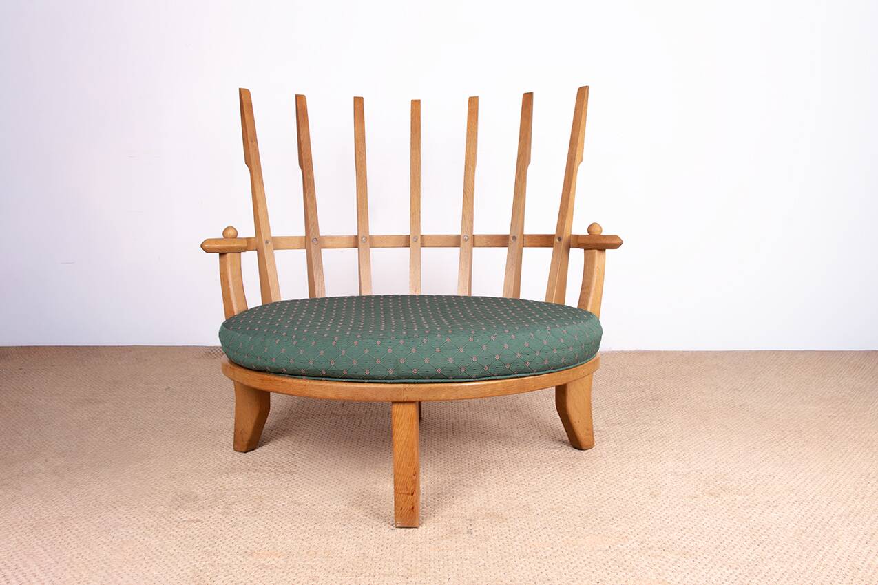 Grand French armchair in solid oak, Guillerme and Chambron Your House