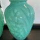 Paire de vases art deco en opaline vert celadon