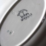 Ravier Plate Art Deco red flowers Mireille Badonviller