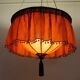 Ceiling lamp made of satin fabric and crystals, Spain, 1940